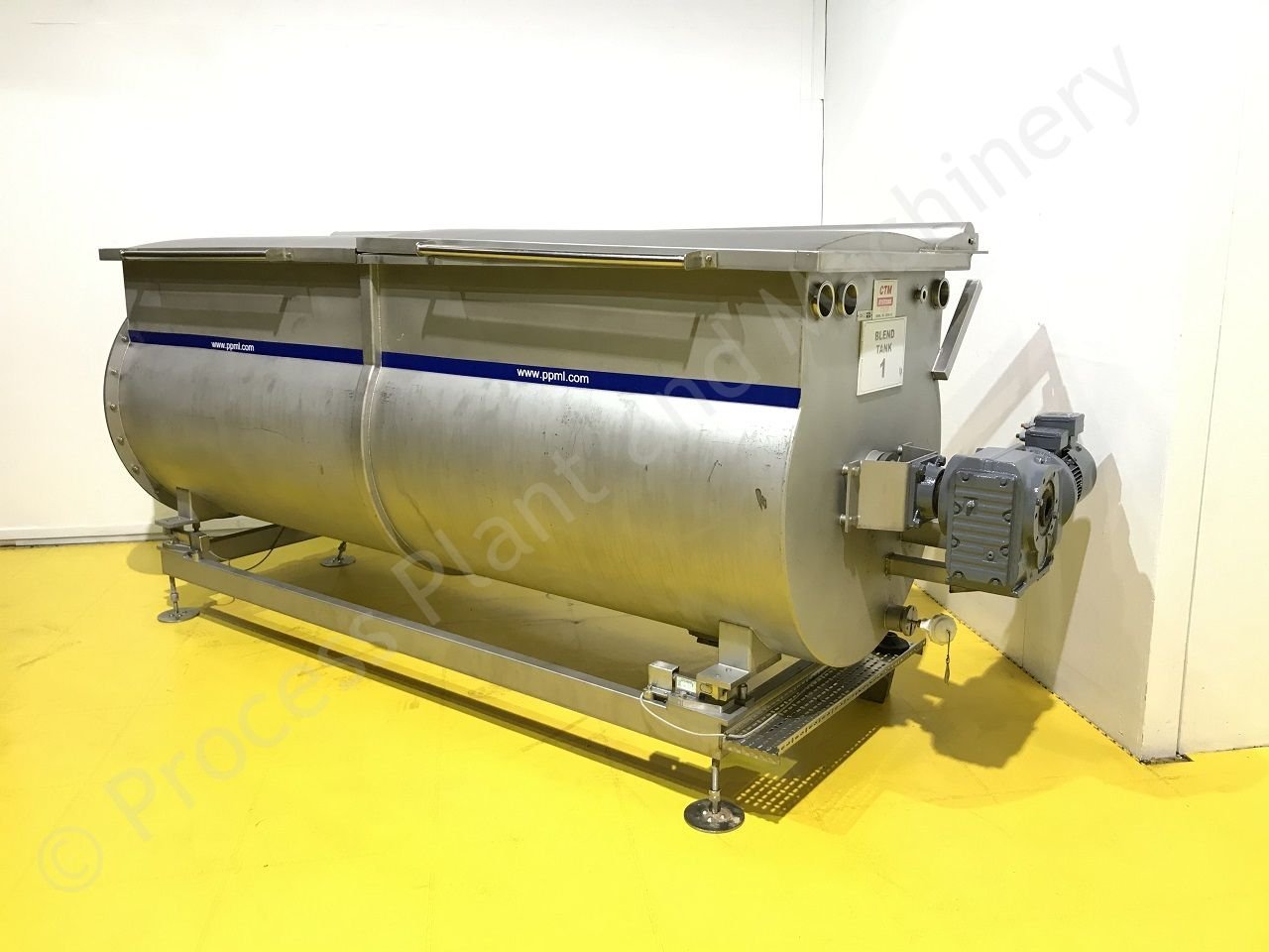 Used 1,500 Ltr Stainless Steel Horizontal Spiral Ribbon Mixer/Blender